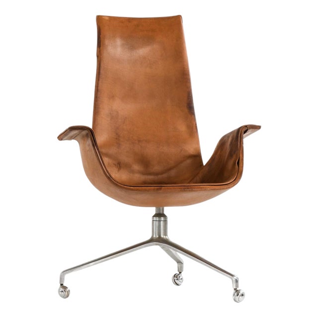 Mid-Century Modern Office Chair in Leather from Preben Fabricius & Jørgen Kastholm, 1960s For Sale
