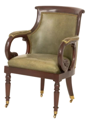 Hancock & Moore Leather Upholstered Jockey Club Chair