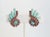 1960s Vintage 1960s Faux-Turquoise & Faux-Ruby Rhinestone Earrings - 2 Pieces For Sale - Image 5 of 6