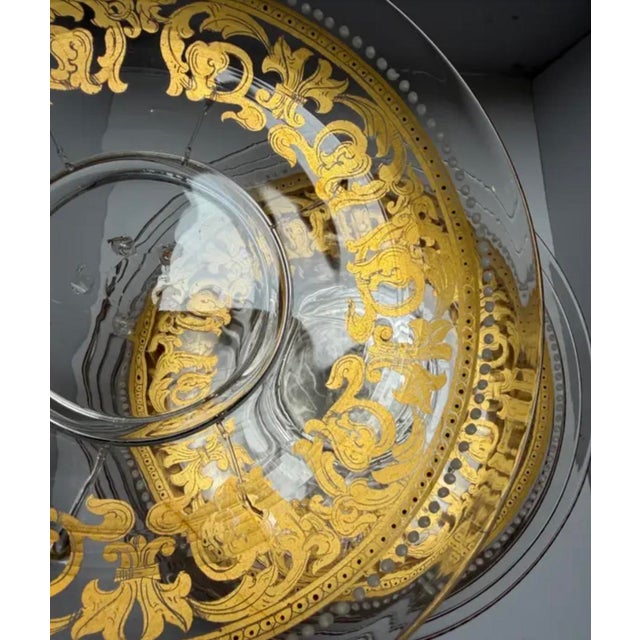 Set of 10 Antique Gilt Decorated Venetian Glass Plates.