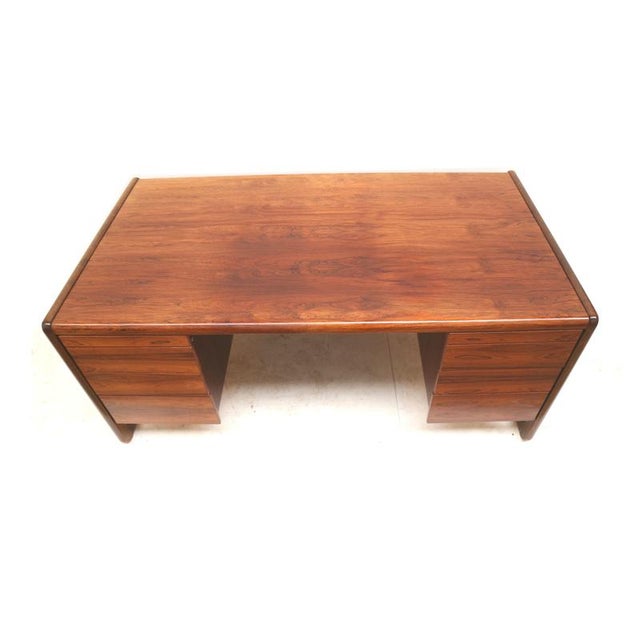 Large Vintage Rosewood Desk, 1960s For Sale - Image 4 of 6