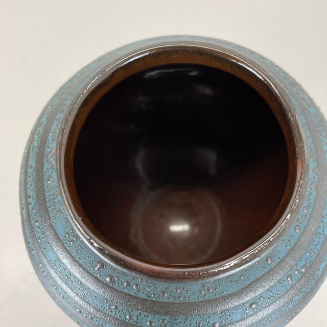 Blue Fat Lava Ceramic Ankara Vase by Heinz Siery for Carstens Tönnieshof, Germany, 1960s For Sale - Image 8 of 16