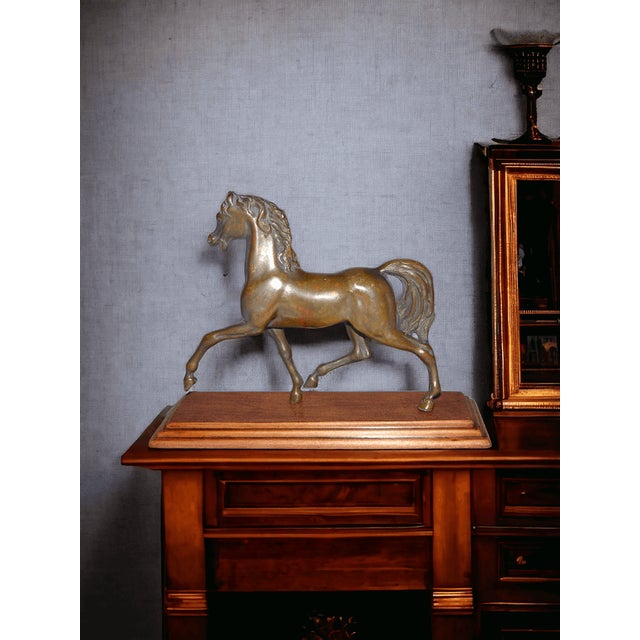 Bronze Horse with Wooden Base For Sale - Image 6 of 6