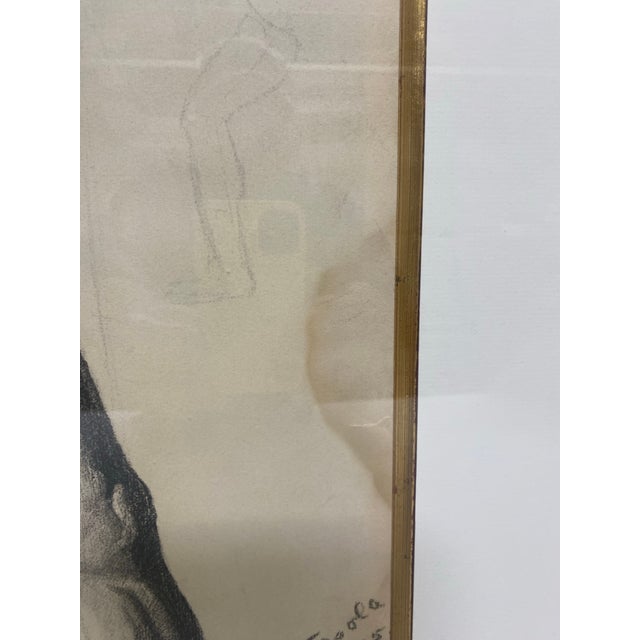 Contemporary Early 20th Century Male Nude Artist Study Charcoal on Paper. For Sale - Image 3 of 10