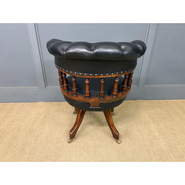 Victorian Mahogany Revolving Desk Chair, 1885 For Sale - Image 10 of 13