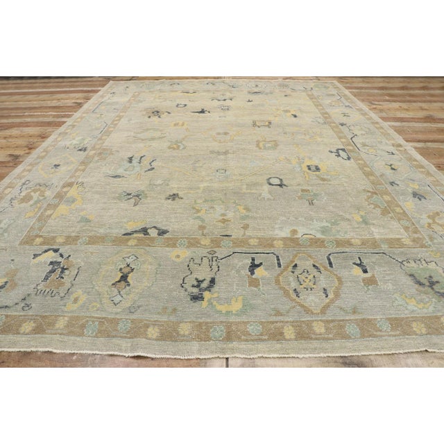 Textile Turkish Oushak Rug, 10'01 X 13'10 For Sale - Image 7 of 9