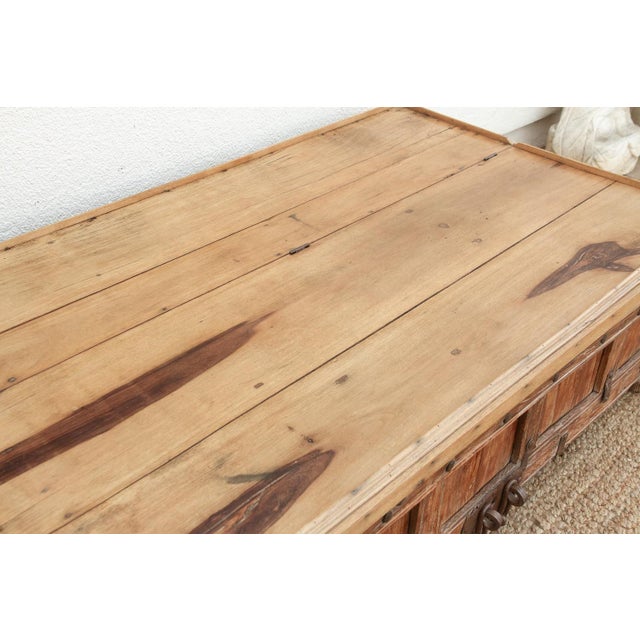 Large Antique Teak Stickbox Chest Coffee Table For Sale - Image 4 of 15