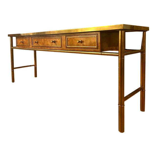 This piece is a striking Hollywood Regency console table or writing desk, attributed to Mastercraft and dating to the...