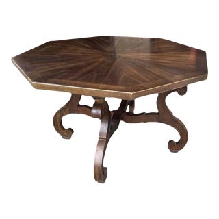 Drexel ‘Hispania’ Mid 20th Century Dark Oak Octagonal Dining Table - Extending With Leaves For Sale