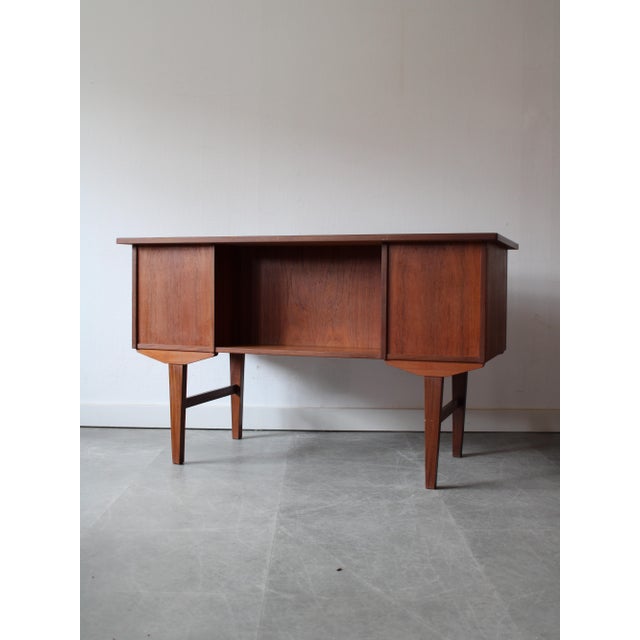 Mid-Century Modern Vintage Danish Desk in Teak, 1960s For Sale - Image 3 of 12