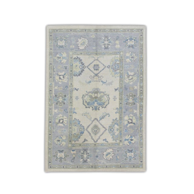 Textile Handmade Modern Turkish Oushak Rug 4'10" X 7' For Sale - Image 7 of 7