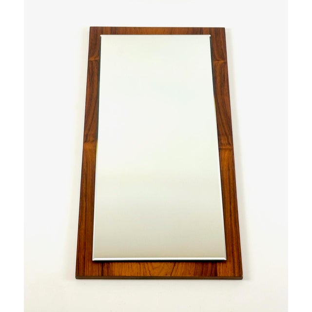 Wood Mid-Century Modern Wall Mirror in Rosewood, 1960s For Sale - Image 7 of 7