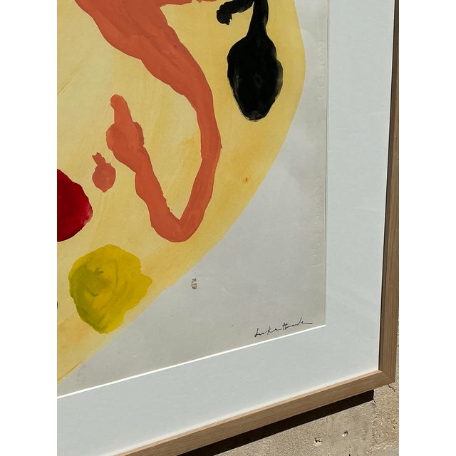 Vintage Boho Original Abstract Oil Painting on Paper For Sale - Image 12 of 12