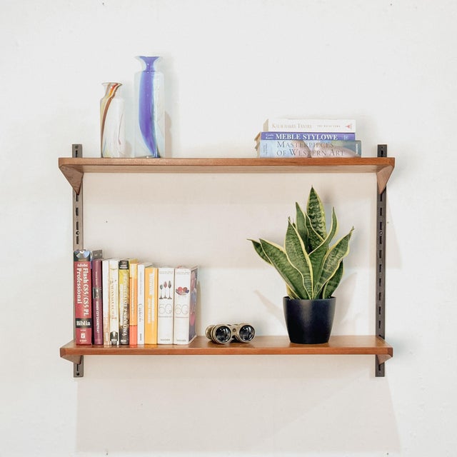 Brown Teak Wall Shelves by Kai Kristiansen for FM Furniture, 1960s For Sale - Image 8 of 9