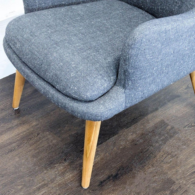 West Elm Lounge Chair With High Back and Wooden Legs For Sale In San Francisco - Image 6 of 8
