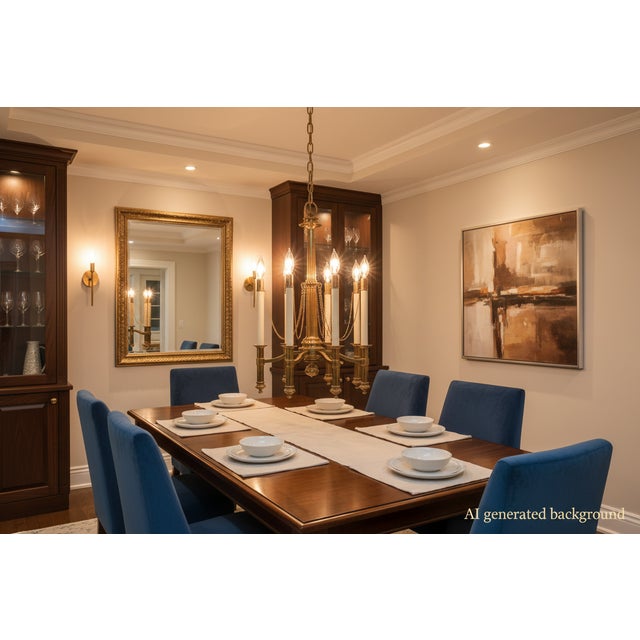 This vintage early 1970's Chapman chandelier is a standout piece for collectors of mid-century brass lighting. Crafted...