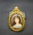 19th C Porcelain Miniature Portrait Young Woman W Dark Hair Signed Sherl For Sale In Monterey, CA - Image 6 of 12