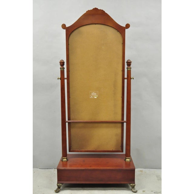 Bombay Company Cherry Wood Victorian Style Standing Cheval Mirror With Drawer For Sale - Image 15 of 18