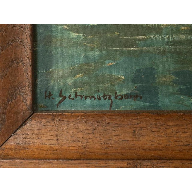 Hermann Schmitzbonn, Mountain Lake, Oil Painting For Sale - Image 4 of 5