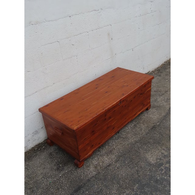 Early 1900s Solid Cedar Hope Chest Blanket Trunk Bench 6305 For Sale - Image 9 of 16