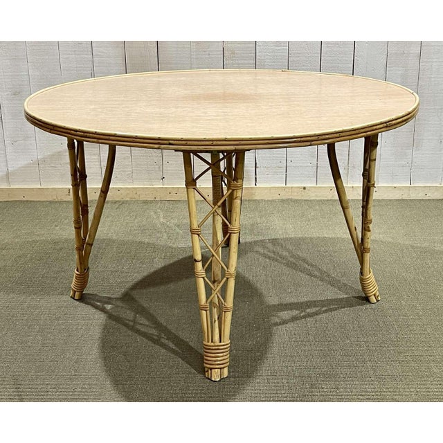 Rattan Set with Table & Chairs, 1970s, Set of 5 For Sale - Image 5 of 15