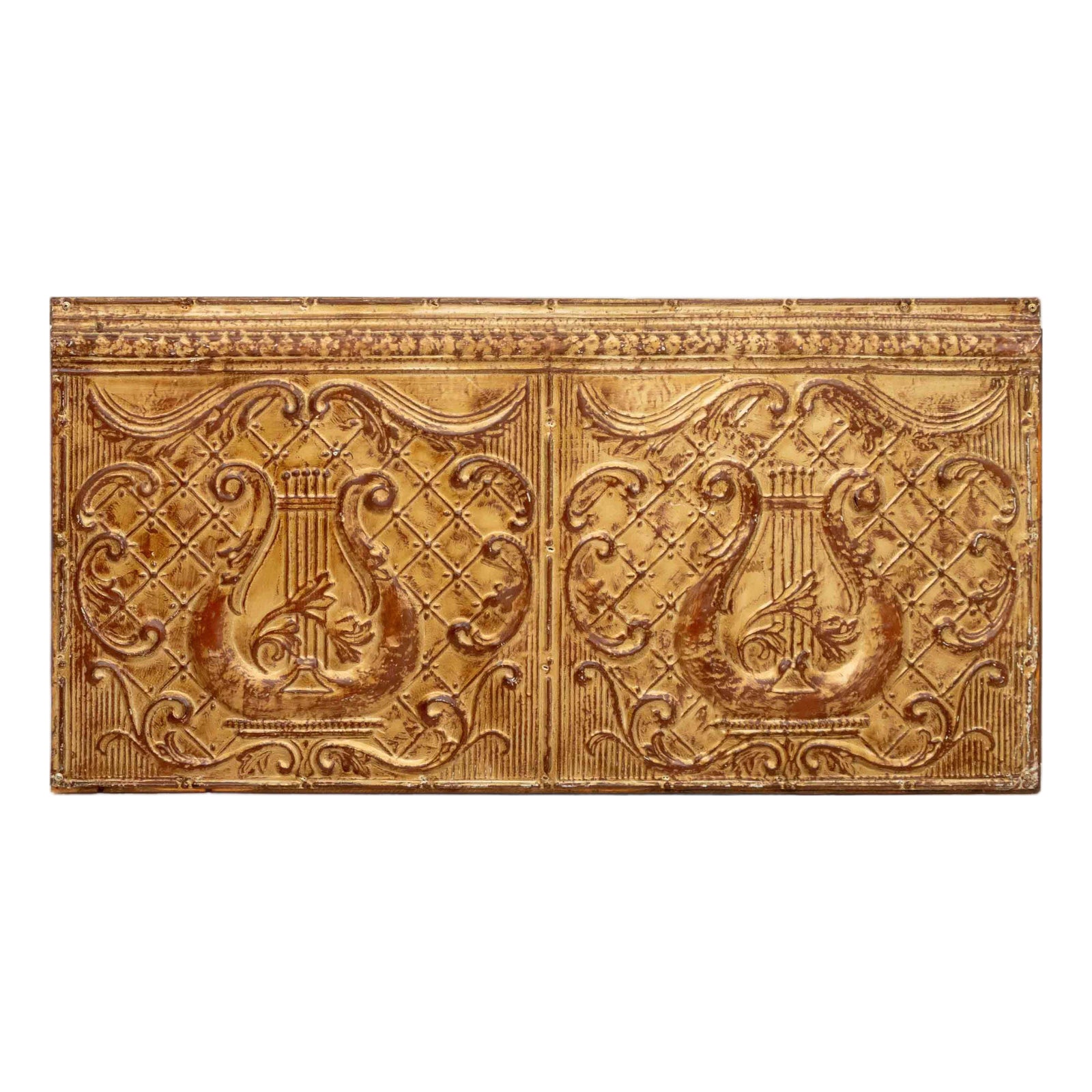 Musical Motif Gilt Metal Architectural Element Panel | Chairish