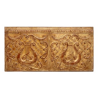 Musical Motif Gilt Metal Architectural Element Panel For Sale