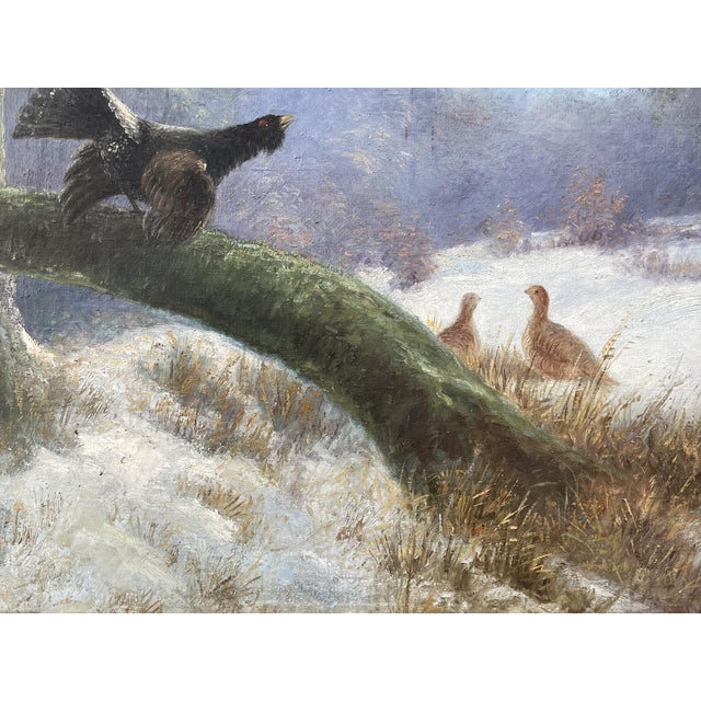 Capercaillie in a Winter Landscape, 1910, Oil Painting on Canvas, Framed For Sale - Image 11 of 16