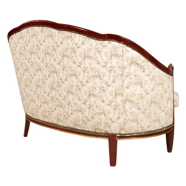 Art Nouveau Lacquered and Gilt Carved Walnut 2-Seater Sofa For Sale - Image 4 of 6