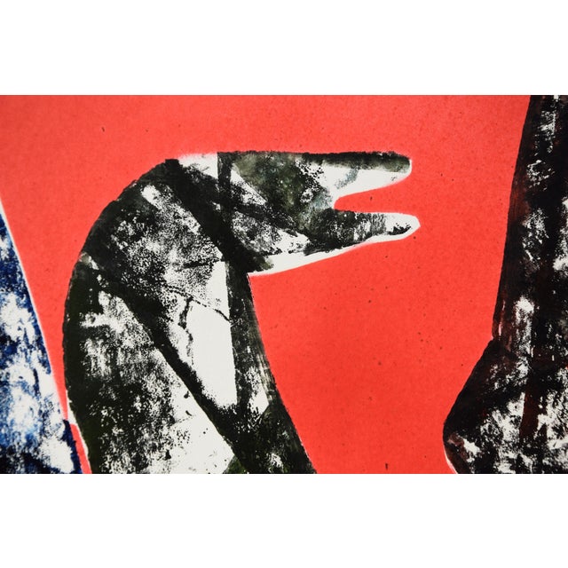 Ernst Bräuer, Three Horses Against Red, 1963, Monotype Paint For Sale - Image 9 of 12