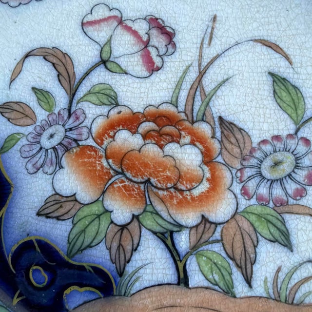 Antique English Ironstone Imari Platter, “Smyrna” Pattern, Hand-Painted For Sale - Image 4 of 16