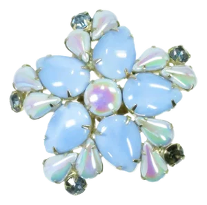 Vintage Art Glass Iridescent Brooch 1950s