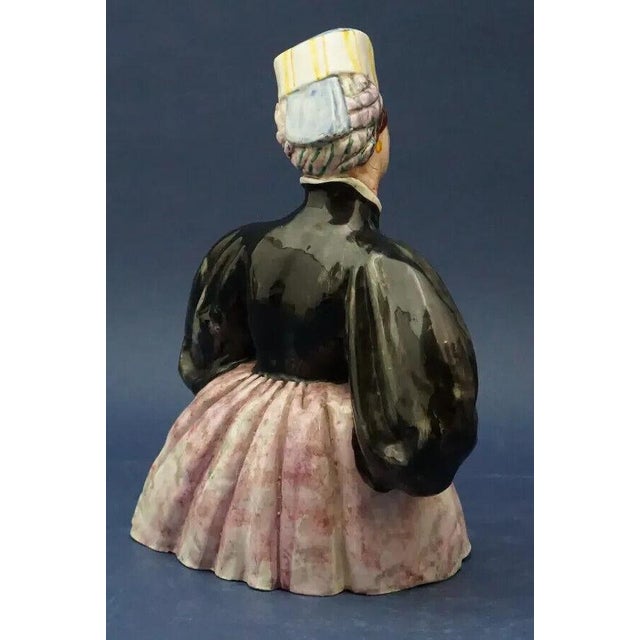 20th Century Ceramic Commoner Lady in Folk Costume from Sbordoni Rome, Italy For Sale - Image 5 of 18
