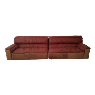 Bogo Sofas in Leather and Suede by Carlo Bartoli for Rossi Di Albizzate, 1970, Set of 2 For Sale