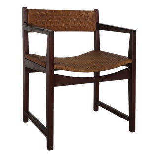 Armchair in Wood & Rattan Hvidt & Orla Mølgaard, Denmark, 1960s For Sale