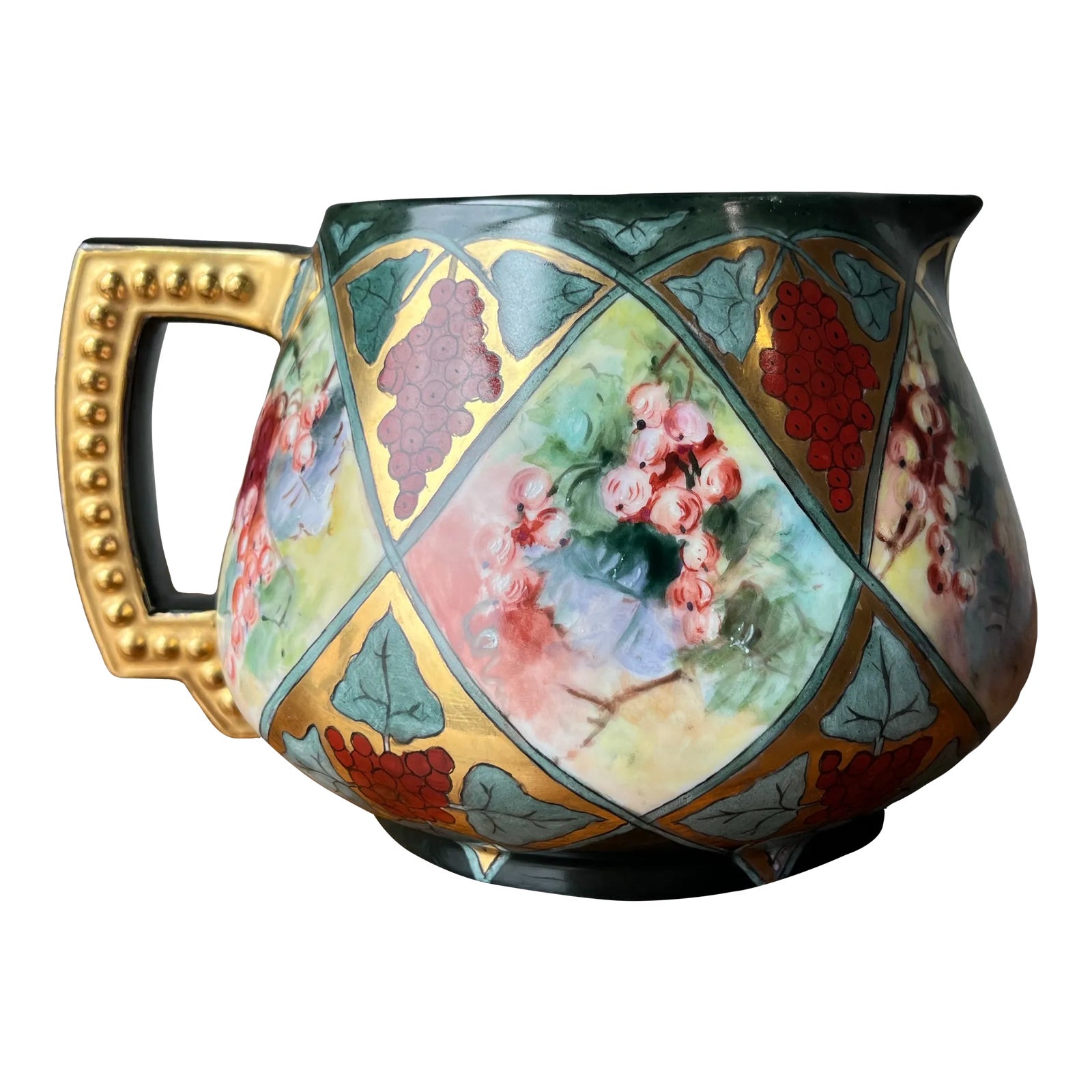 Antique Jp Limoges France Handpainted Grape Motif Cider Pitcher | Chairish