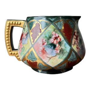 Antique Jp Limoges France Handpainted Grape Motif Cider Pitcher