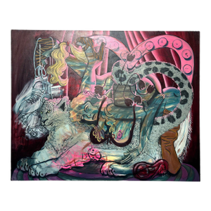 Contemporary Surreal Female Oil Painting on Canvas by Lindsey Kircher