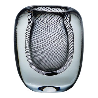 Vintage Art Glass Vase by Vicke Lindstrand for Kosta 1950s For Sale