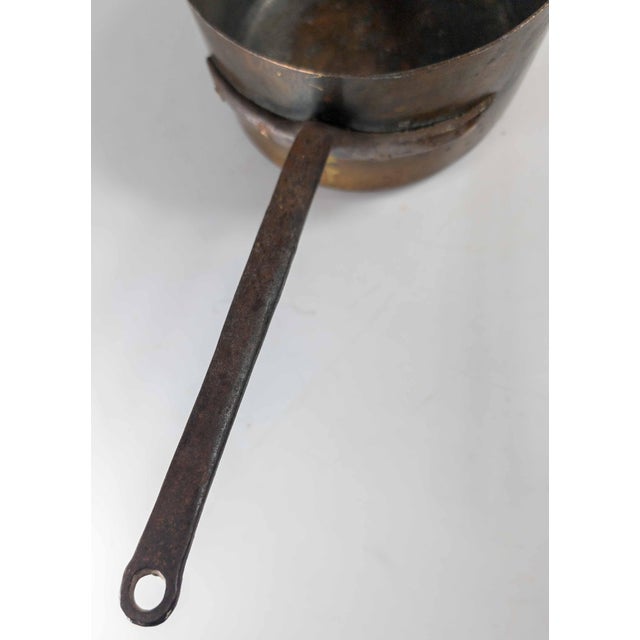 Metal 19th Century Copper and Handwrought Steel Kitchen Saucepan For Sale - Image 7 of 14