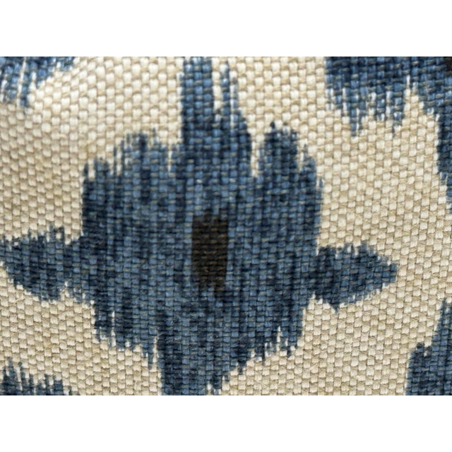 Textile Bespoke Blue + Ivory Ikat Throw Pillows, Pair For Sale - Image 7 of 12