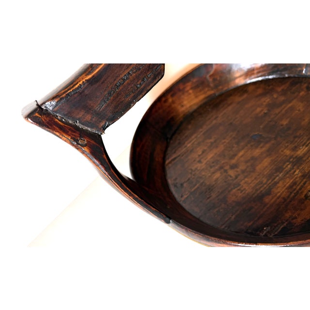 Brown Antique Chinese Wood Basket For Sale - Image 8 of 15