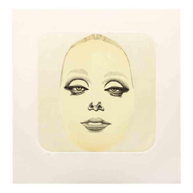 Giacomo Porzano, Portrait, Etching, 1972 For Sale