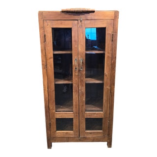 Rustic Reclaimed Wood Display Cabinet For Sale
