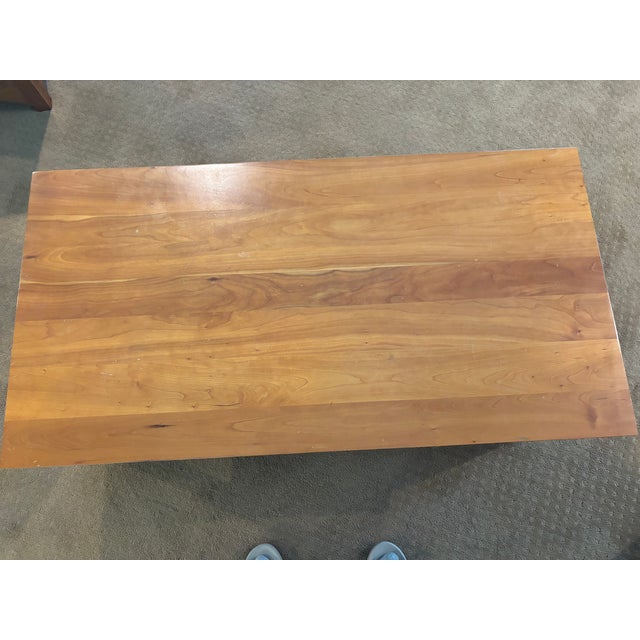 1990s Vintage Harden Solid Cherry Coffee Table With Arts & Crafts Detailing For Sale - Image 5 of 8