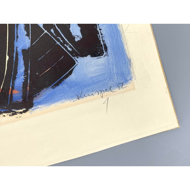 1950s Ulrich Knispel, Am Steg, 1952, Monotype and Gouache on Paper For Sale - Image 5 of 13