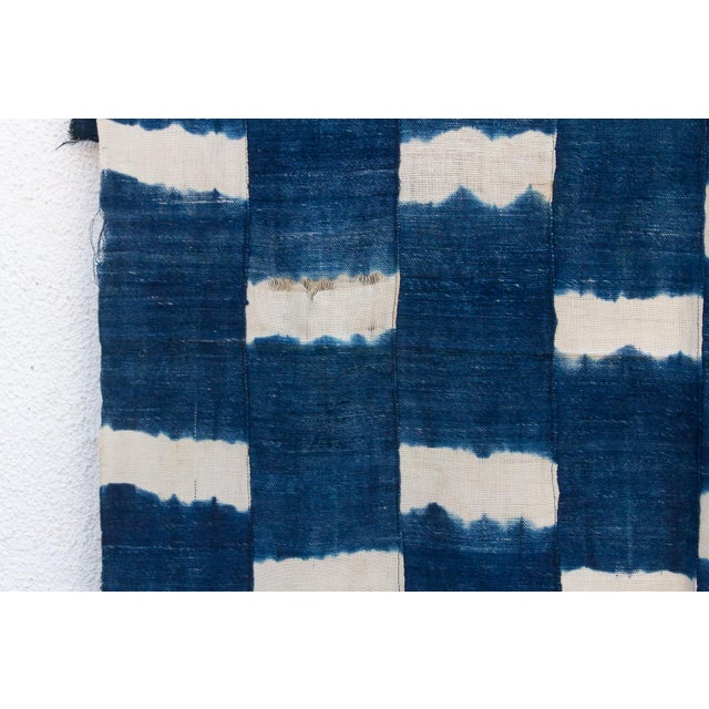 Caravan Trail Indigo Mud Cloth Throw For Sale - Image 4 of 9