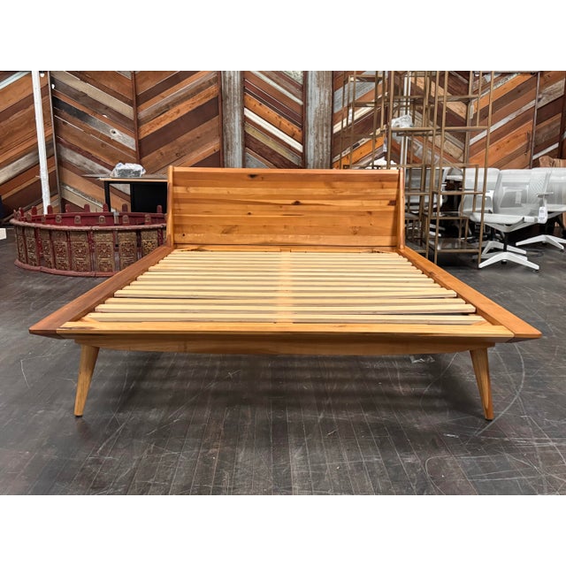 Mid-Century Modern Queen Size Scandinavian Designs Bolig Bed Frame For Sale - Image 3 of 12