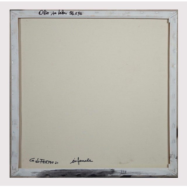 Contemporary Giorgio Lo Fermo, Orange Composition, Oil on Canvas, 2021 For Sale - Image 3 of 4