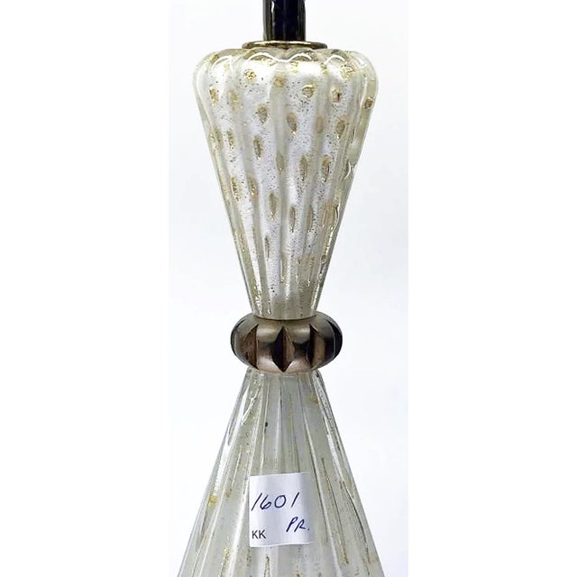 Pair of Mid-Century Venetian Attributed Murano Table Lamps For Sale - Image 4 of 9